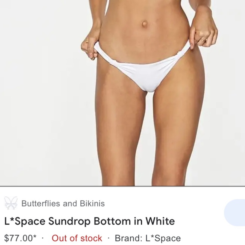 Lspace white bikini bottom